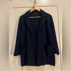 J.Crew Merino Wool Open Front Sweater Blazer Navy Office Minimalist Women’s S